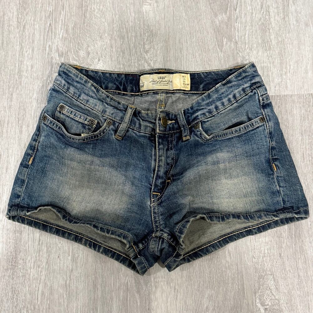 H&M L.O.G.G. Light Wash Cuffed Denim Shorts Size 25